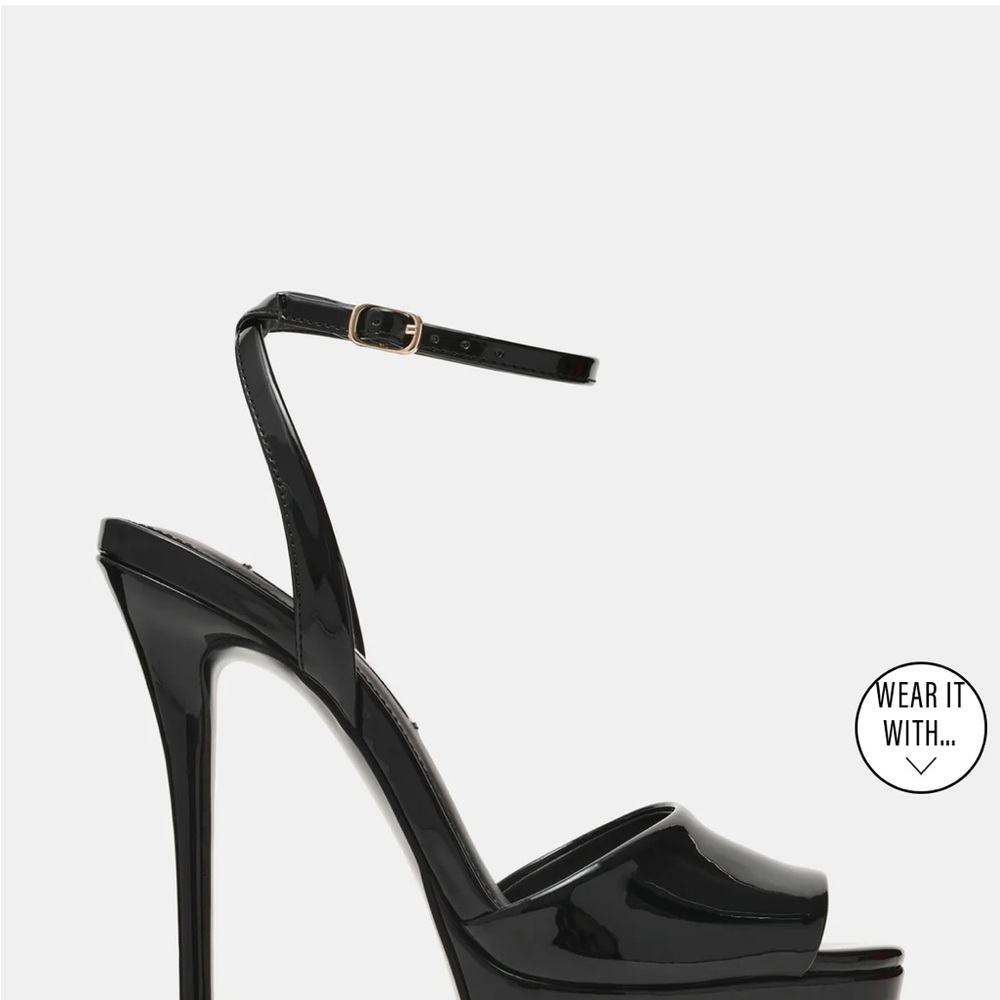 Steve Madden Glossy Black Platform Heels